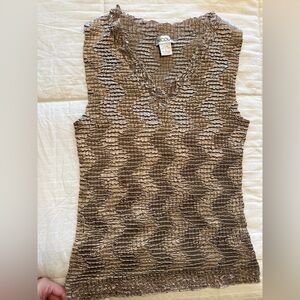 Vintage Nicola Gold Popcorn Scrunch Tank Top
